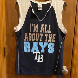 FINAL Clearance- Rays Baseball 100% Cotton Tank  -Metallic